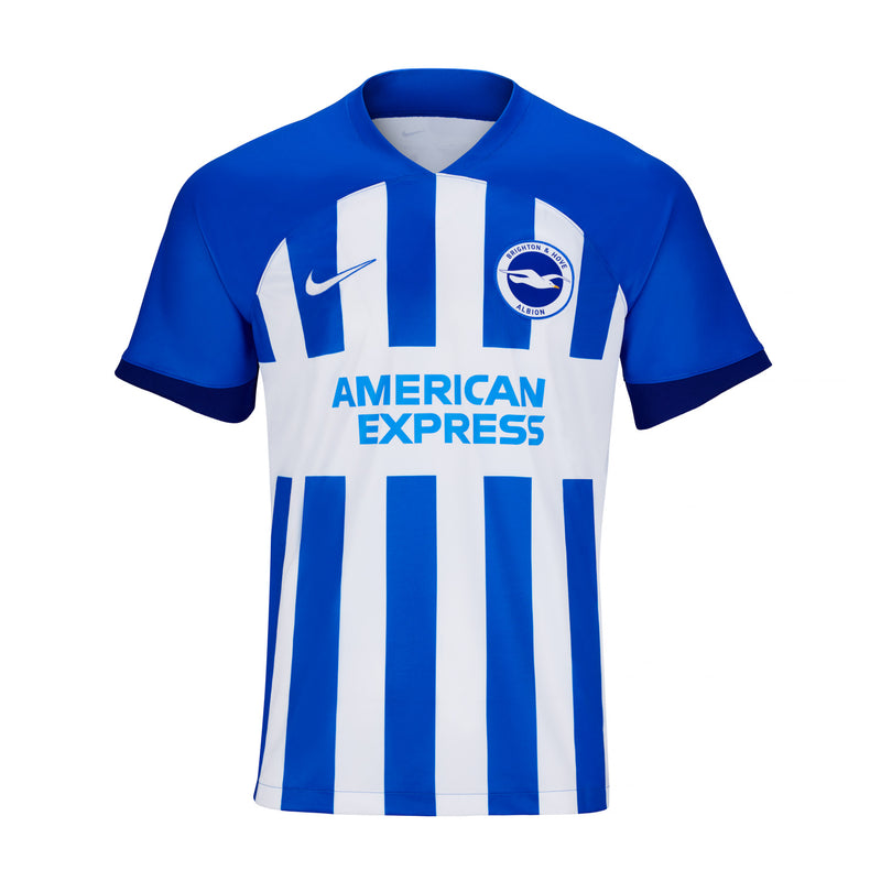 Camisa Brighton & Hove Albion 23/24 Nike - Azul e Branca