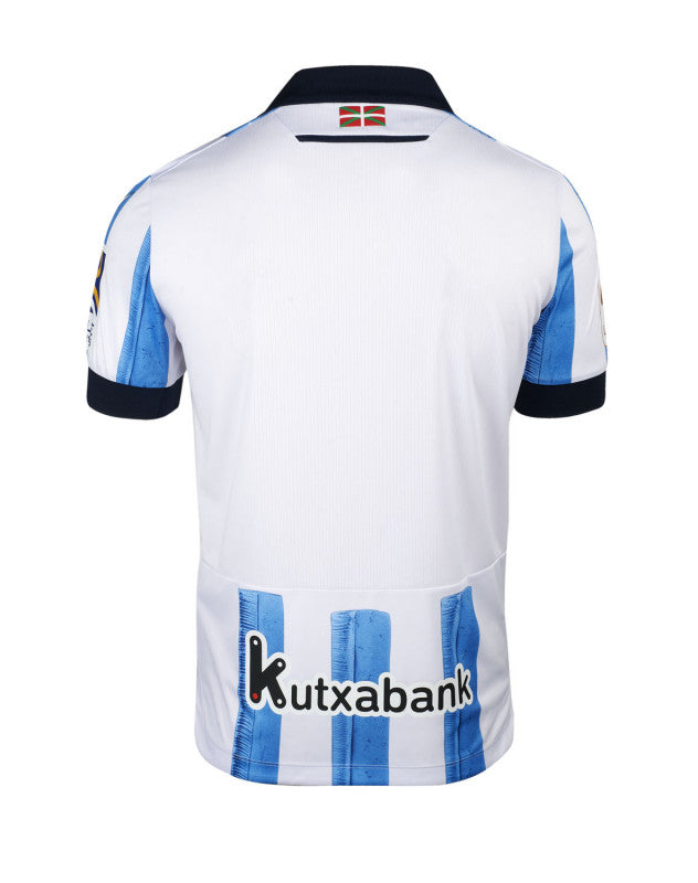 Camisa Real Sociedad  I 23/24 Macron - Branco e Azul