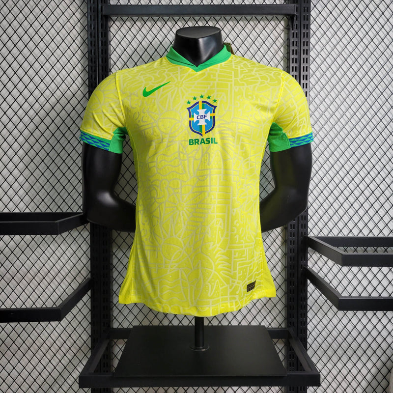 Camisa Brasil I 2024 - Amarela - Nike - Masculino Jogador