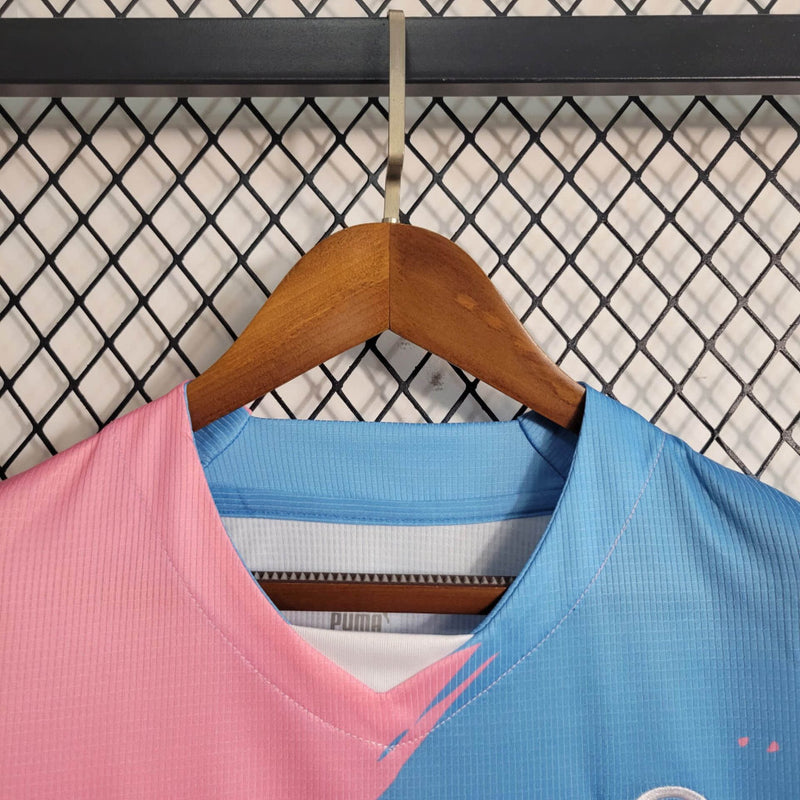 Camisa Palmeiras Outubro Rosa 23/24 Puma - Azul e Rosa