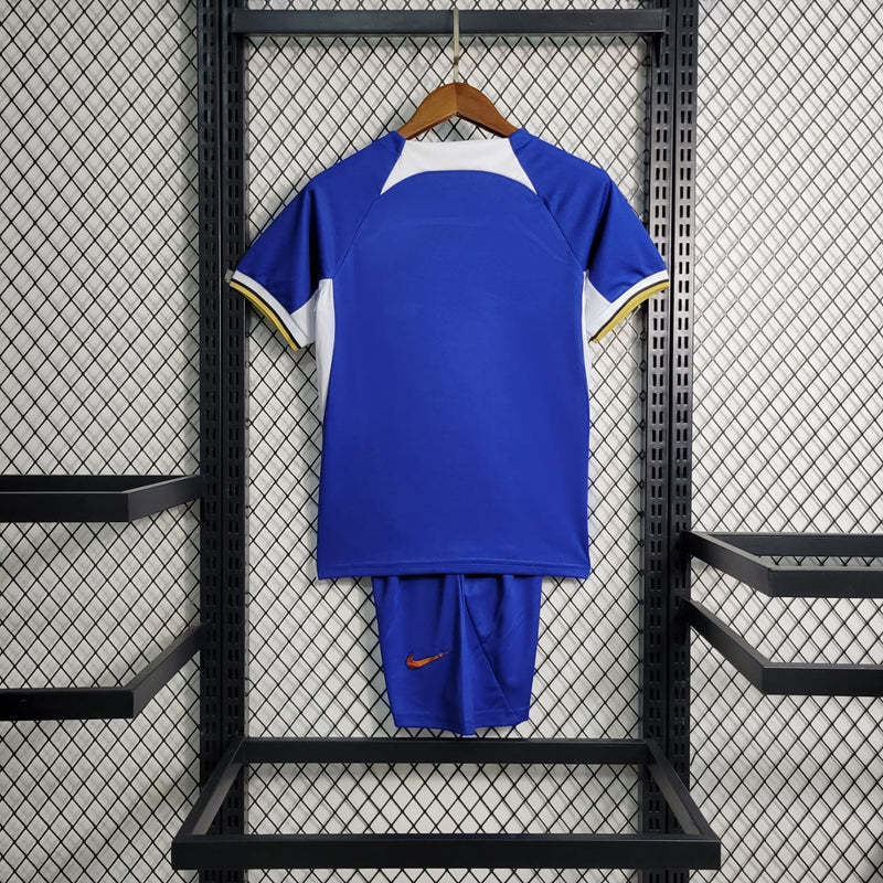 Kit Infantil Chelsea I 23/24 Nike - Azul