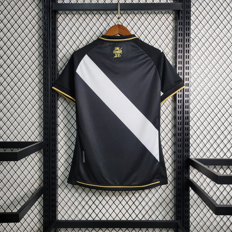 Camisa feminina Vasco II 23/24 Kappa - Preto com listra Branca