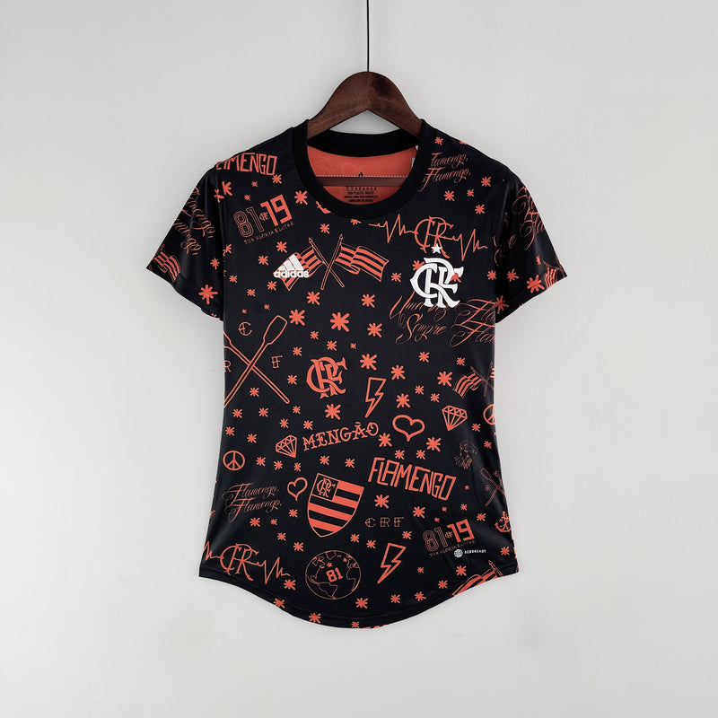 Camisa feminina Flamengo pré-jogo 22/23