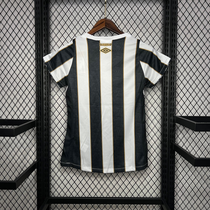 Camisa Santos Feminina 2024 Umbro - Branca e Preta