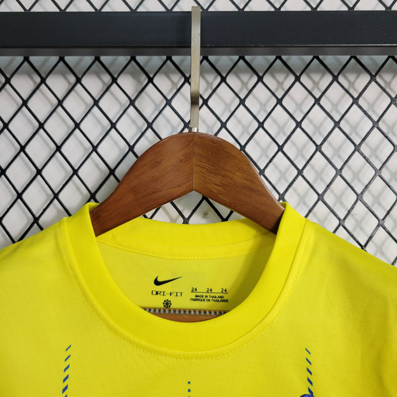 Kit Infantil Al Nassr FC I 23/24 Nike - Amarelo e Azul