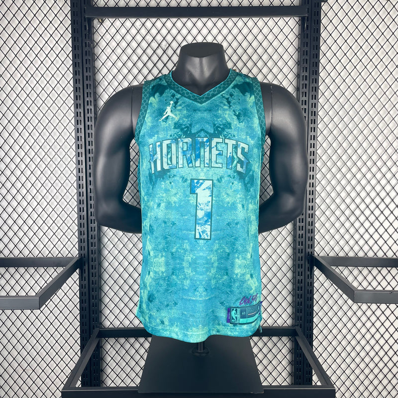 Regata Charlotte Hornets Edição Limitada Ball Masculina 2023 - Azul