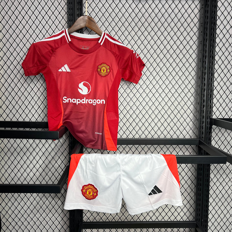 Kit Infantil Manchester United 24/25 Adidas - Vermelho