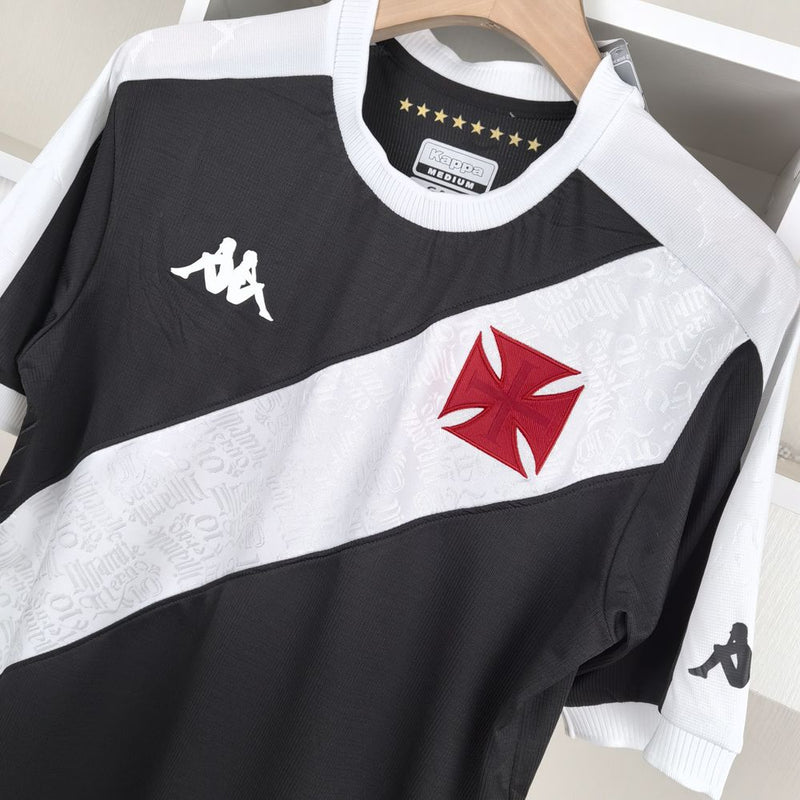 Camisa Vasco II 2024 Kappa - Preta com listra Branca