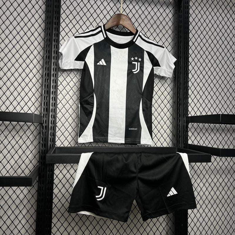 Kit Infantil Juventus 24/25 Adidas - Branco e Preto