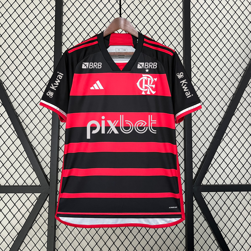 Camisa Flamengo I [Com Patrocínio] 2024 Adidas - Rubro Negro