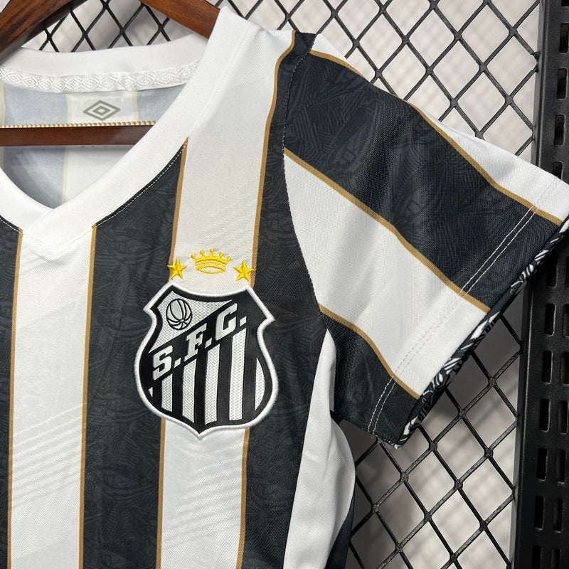 Camisa Santos Feminina 2024 Umbro - Branca e Preta