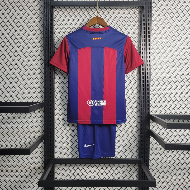 Kit Infantil Barcelona I 23/24 Nike - Grená