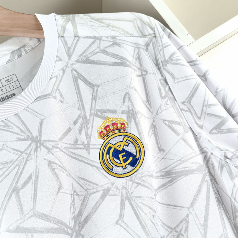 Camisa Real Madri Pré Jogo 24/25 Adidas - Branca