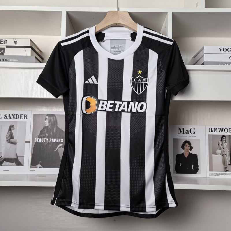 Camisa Feminina Atlético Mineiro 2024 Adidas - Preto e Branco