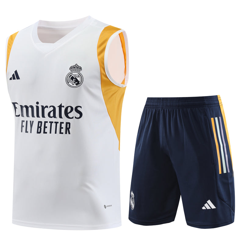 Kit Treino Real Madrid 2023/24 Adidas - Branco