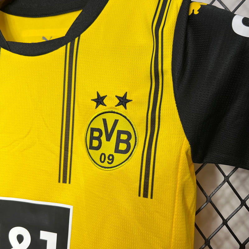 Kit Infantil Borussia Dortmund 24/25 Puma - Amarelo e preto