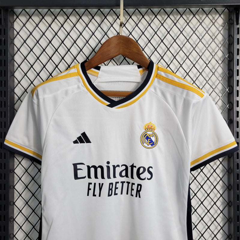 Kit Infantil Real Madrid I 23/24 Adidas - Branco