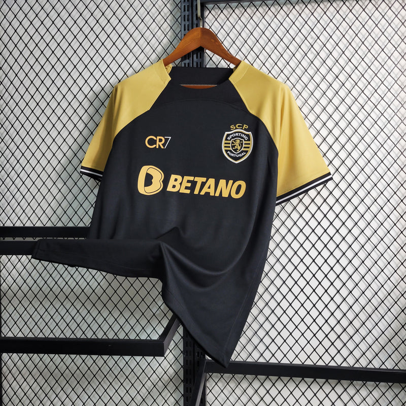 Camisa Sporting Edição especial CR7 23/24 Nike - Preto e Dourado