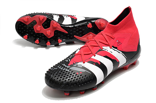 Chuteira Campo Adidas Predator Mutator .1 FG Black/Red/White - Cano Alto