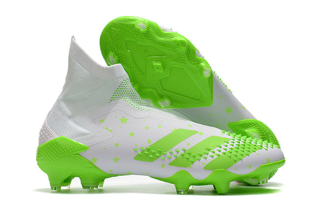 Chuteira Campo Adidas Predator Mutator + FG White/Green - Cano Alto