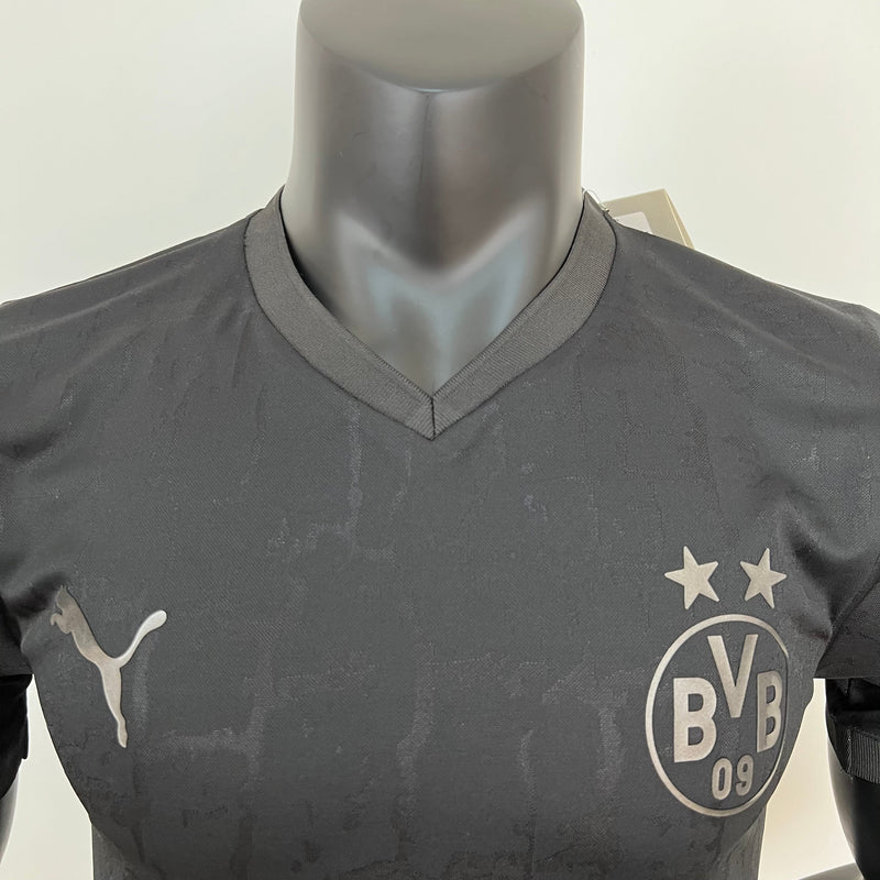 Camisa Borussia Dortmund Edição Carvão 2023 Puma - Preto - Masculino Jogador