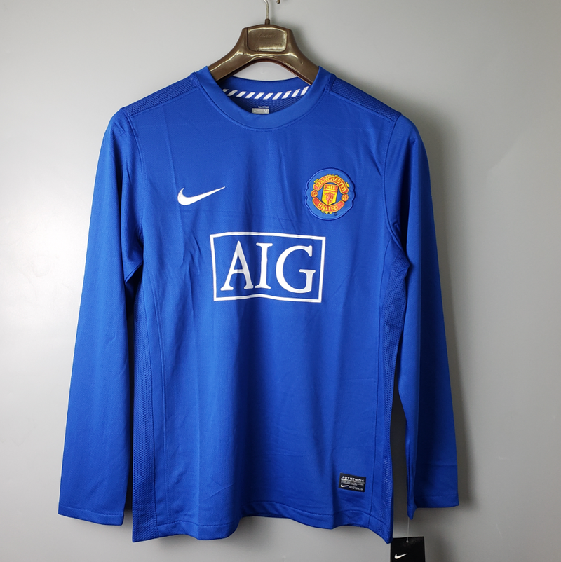 Camisa Manga Longa Manchester United 07/08 Nike - Azul