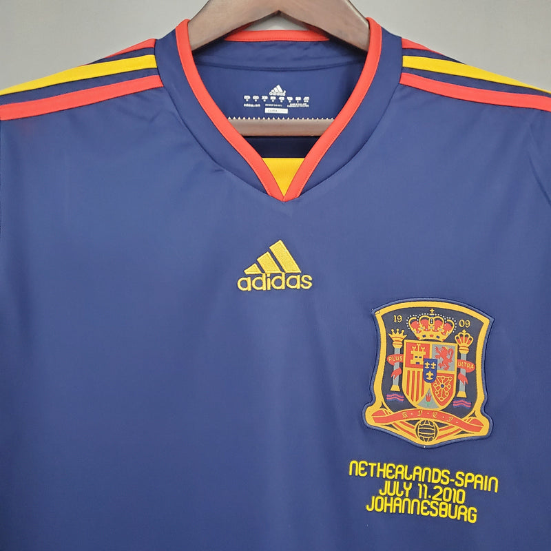 Camisa Manga Longa Seleção Espanha II 2010 Adidas - Azul