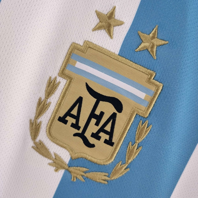 Camisa Seleção da Argentina I [Patch Copa do Mundo] 2022 Adidas - Azul e Branca