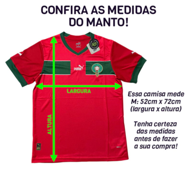 Camisa Seleção Marrocos I 2022 Puma - Vermelho