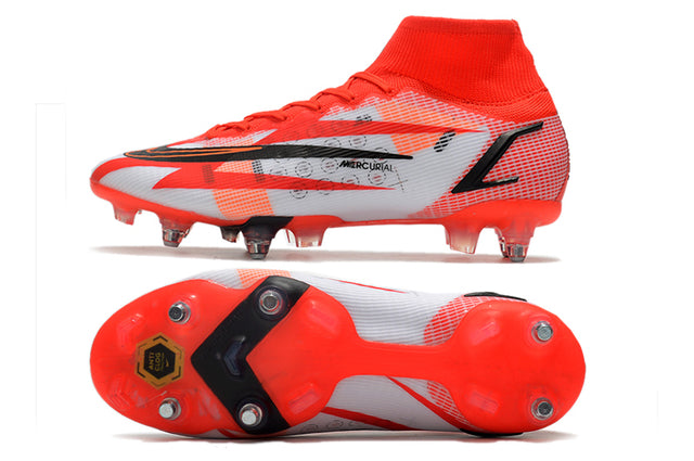 Chuteira Campo Nike Mercurial Superfly VIII Elite SG PRO Anti Clog Red/Orange - Cano Alto