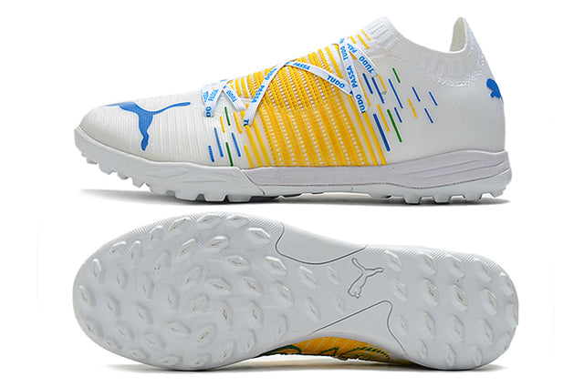 Chuteira Society Puma Future Z TF White/Yellow