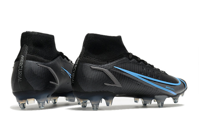 Chuteira Campo Nike Mercurial Superfly VIII Elite SG PRO Anti Clog Black/Blue - Cano Alto