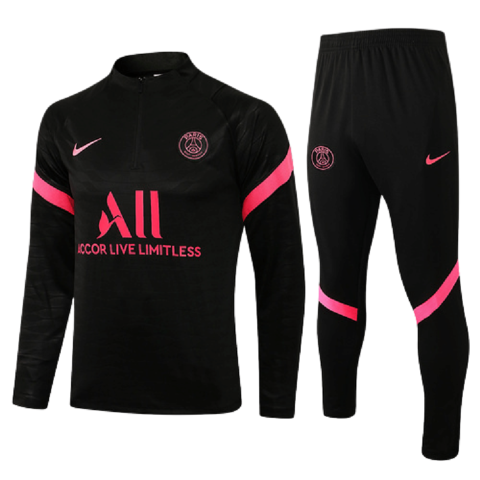 Conjunto PSG 21/22 Preto - Nike - Com Ziper