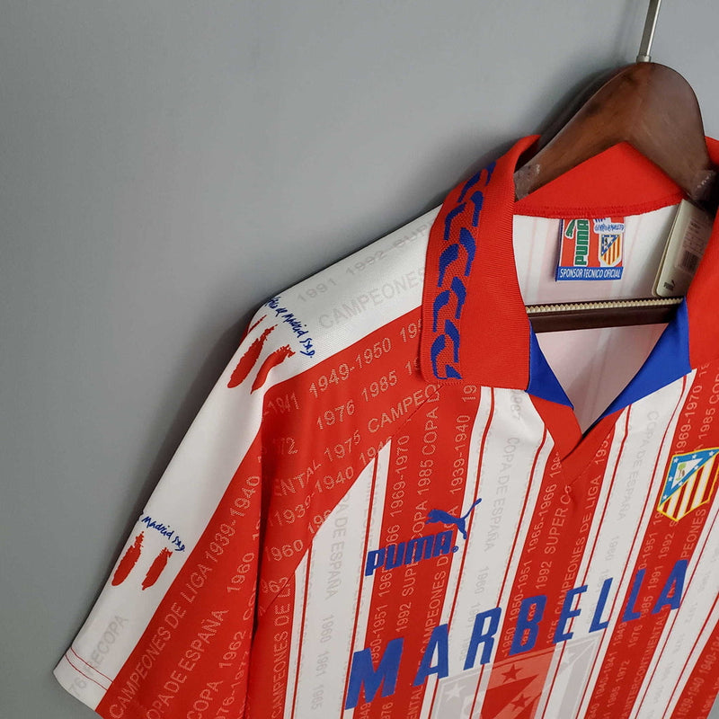 Camisa Atlético de Madrid Retrô 1995/1996 Branca e Vermelha - Puma