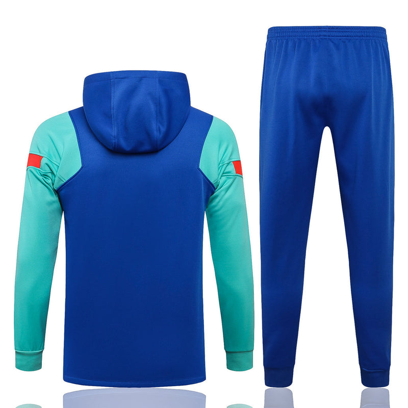 Conjunto Barcelona 21/22 Azul - Nike - Com Capuz