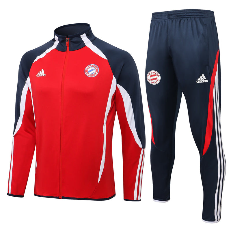 Conjunto Bayern de Munique 21/22 Vermelha e Azul - Adidas - Com Fecho