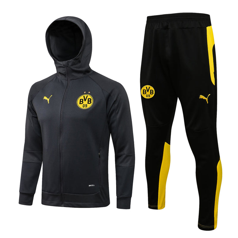 Conjunto Borussia Dortmund 21/22 Cinza - Puma - Com Capuz