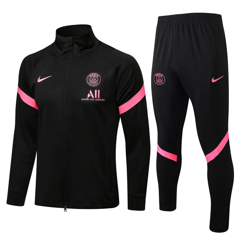 Conjunto PSG 2122 Preta e Rosa - Nike - Com Fecho