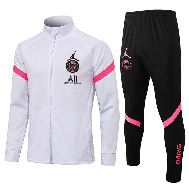 Conjunto PSG 21/22 Branco e Preto - Nike Jordan - Com Fecho