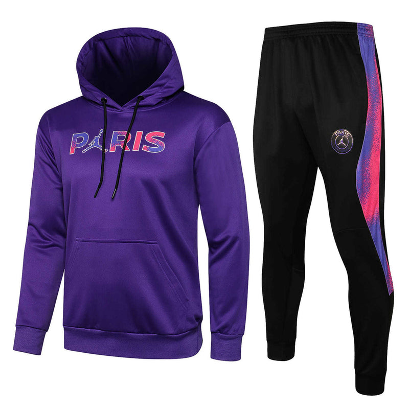 Conjunto PSG 21/22 Roxo e Preto - Jordan - Com Capuz