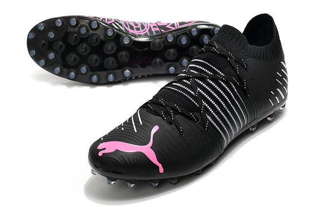 Chuteira Society Puma Future Z FG Black/Pink - Low